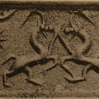 Two rampant wild goats (ibexes) clashing