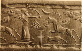 Hero (archer) hunting winged bull