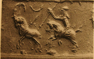 Spearman hunting wild goat (ibex)