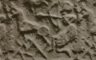 Archer hunting wild goat (ibex) with dog (hound)