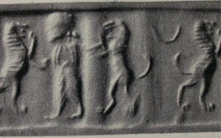 Royal hero grasping lion on either side