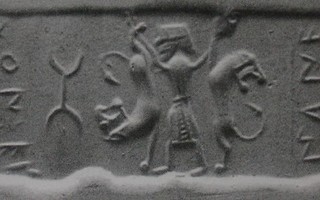 Hero carrying lion on either side