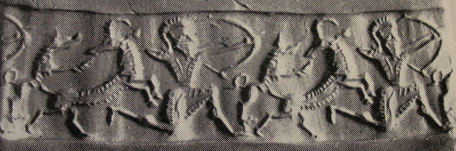 Archer hunting wild goat (ibex) with dog (hound)