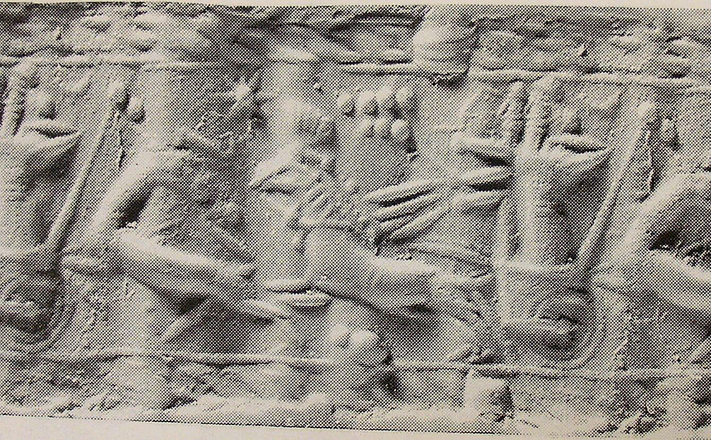 Archer hunting bull from chariot