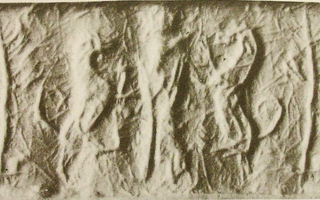 Royal hero grasping lion on either side