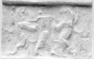 Royal hero grasping lion-griffin on either side