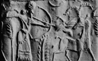 Archer hunting mouflon