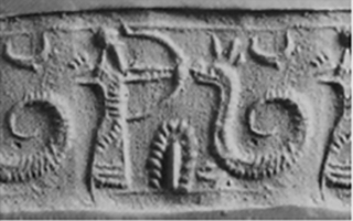 Hero (archer) hunting horned serpent (bashmu)