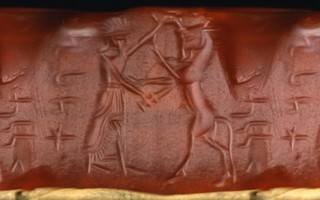 Hero fighting rampant bull